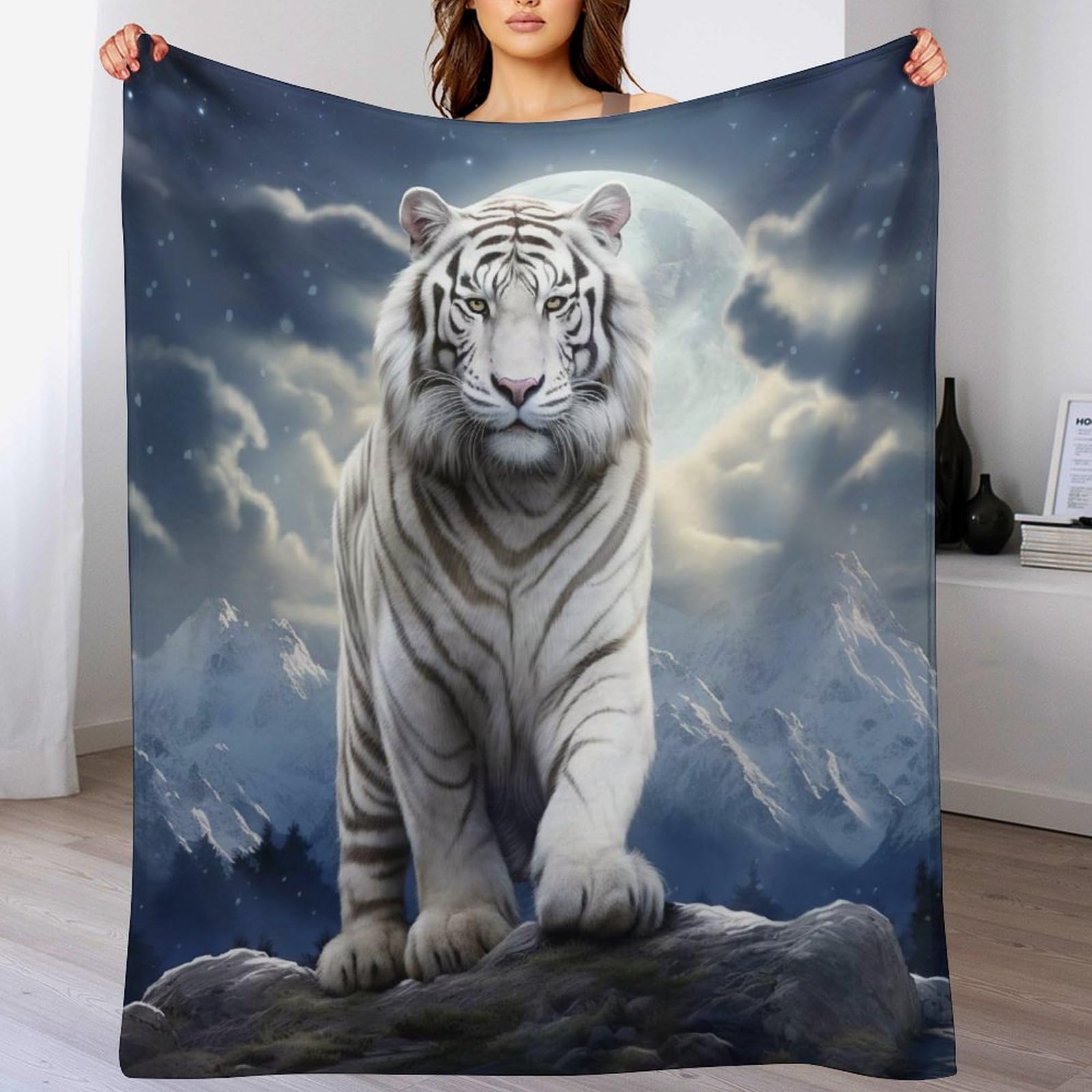 Couverture polaire tigre contre le froid couvre-lit flanelle confortable