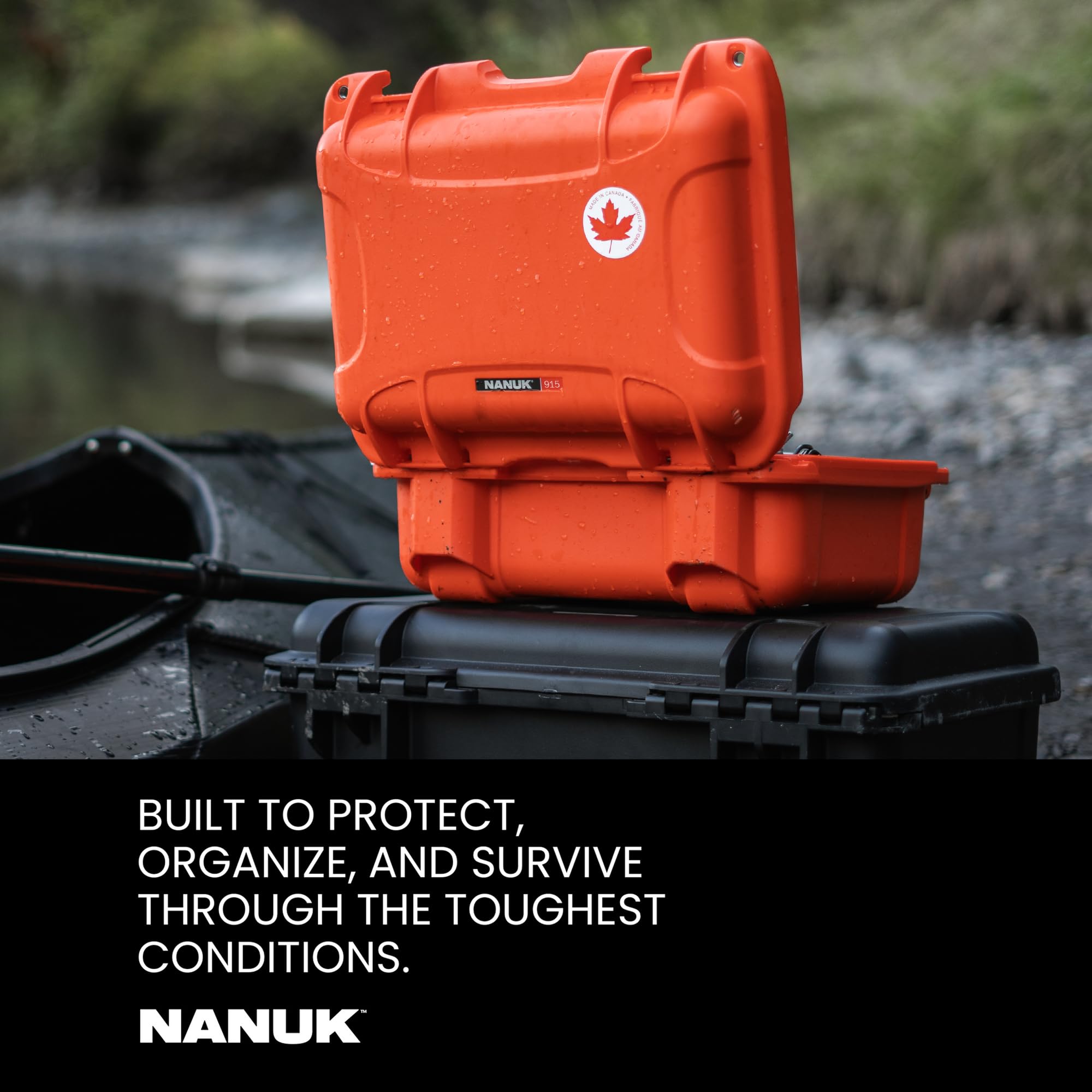 Nanuk Medium Series 915 Wodoodporna ochronna walizka z lekkiej żywicy NK-7 z pianką, pomarańczowa