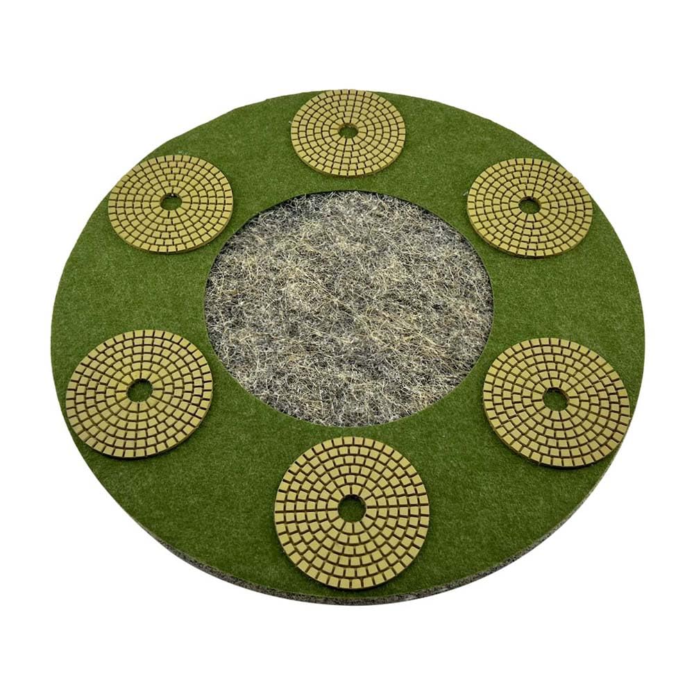 14" Hog Hair Grinding and Polishing Pads for Power Trowels, Resin Bond, 3000 Grit