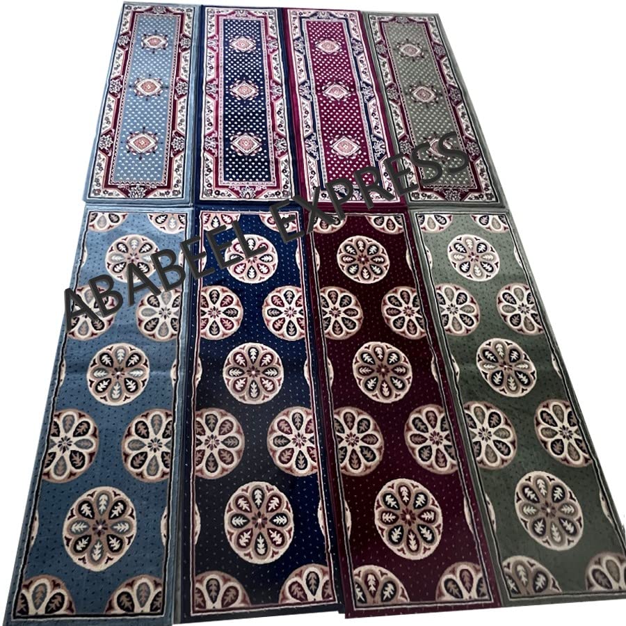 Image of ABABEEL Express Kashmiri Traditional Modern Style Wool & Wool Blend Runner Carpet with 12 MM Pile Height Thickness for Living Room and Bedroom Home 1.5x5 Feet(18 x 60 Inch) Green