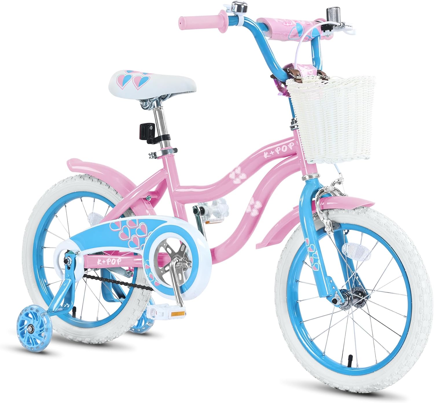 Bicicleta para niñas con cesta para niños de 4 a 12 años, bicicleta para niños de 16 a 20 pulgadas, bicicletas para niñas de 16 pulgadas con ruedas