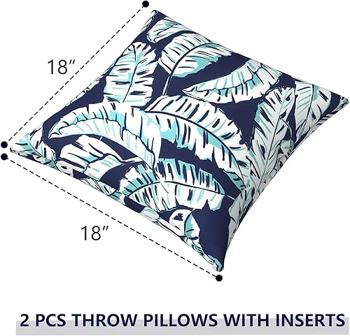 Miniatura 3 de Almohadas de exterior para muebles de patio de 18 x 18 pulgadas, almohadas cuadradas para exteriores con insertos, almohadas decorativas para