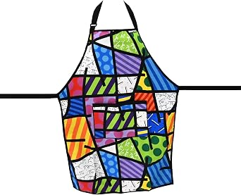 Britto Kitchen Apron - 100% Polyester Exterior, 100% Cotton Lining - Colorful Landscape