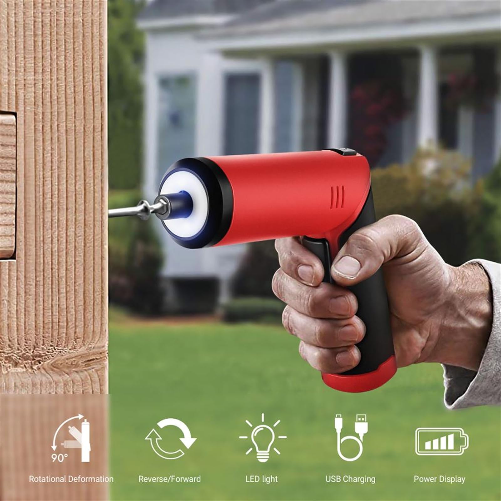 narzędzi domowych 57 SZTUK Zestaw narzędzi ręcznych i elektrycznych z wkrętarką akumulatorową 4 V USB Wiertarka elektryczna Gospodarstwo domowe Zestaw narzędzi