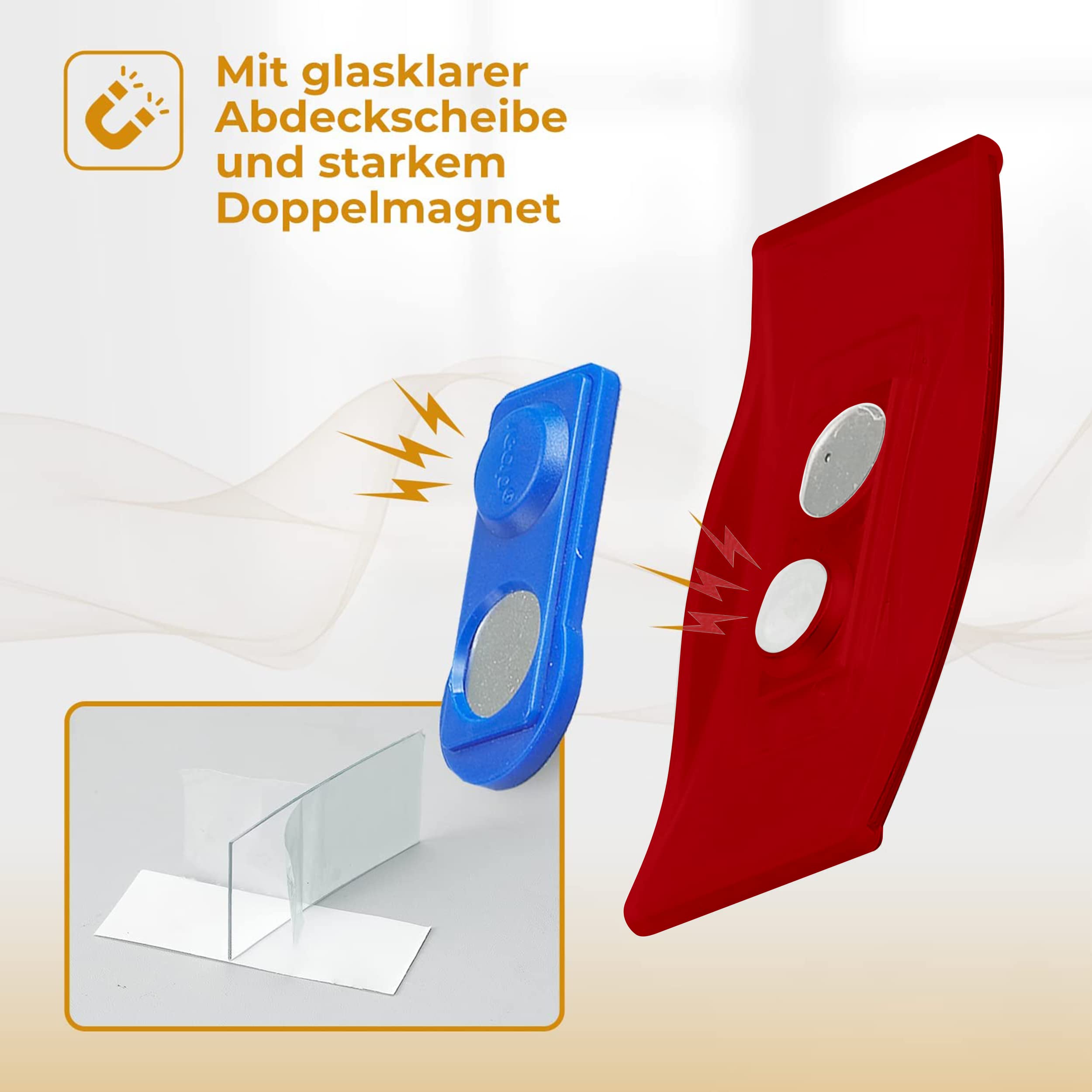 Ironix Naambordjes met dubbele magneet (200 stuks, transparant