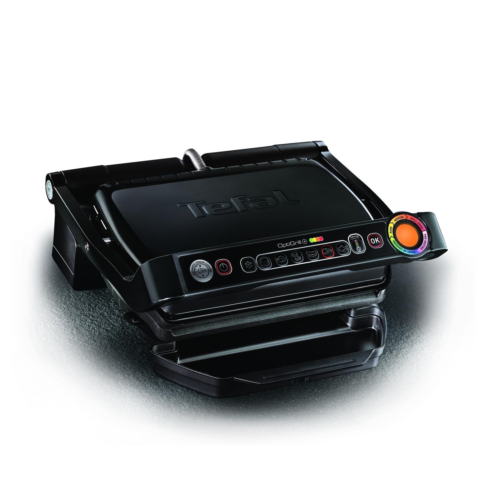 TEFAL GC7128 OPTIGRILL+ Kontaktgrill schwarz [6 Automatikprogramme; manueller Modus mit 4 Temperaturstufen; perfekte Grillergebnisse dank Messung der Dicke]