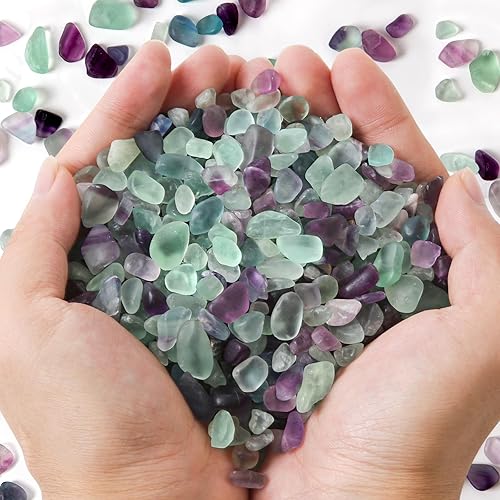 Miniatura 7 de QICQDRAM Piedras preciosas pulidas, cristales de rocas de 0.9 libras14.29oz, piedras naturales de aventurina verde, chips de cristal a granel para