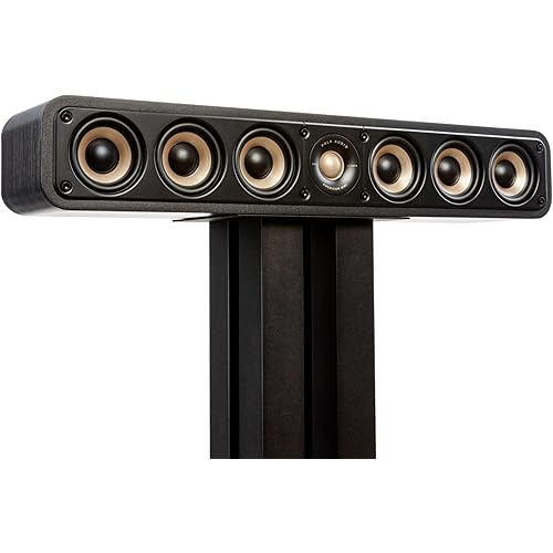 Polk Signature Elite ES35 Slim Center Channel Speaker - Hi-Res Audio Certified, Dolby Atmos & DTS:X Compatible, 1" Tweeter & (6) 3" Woofers, Dual Power Port for Effortless Bass, Stunning Black