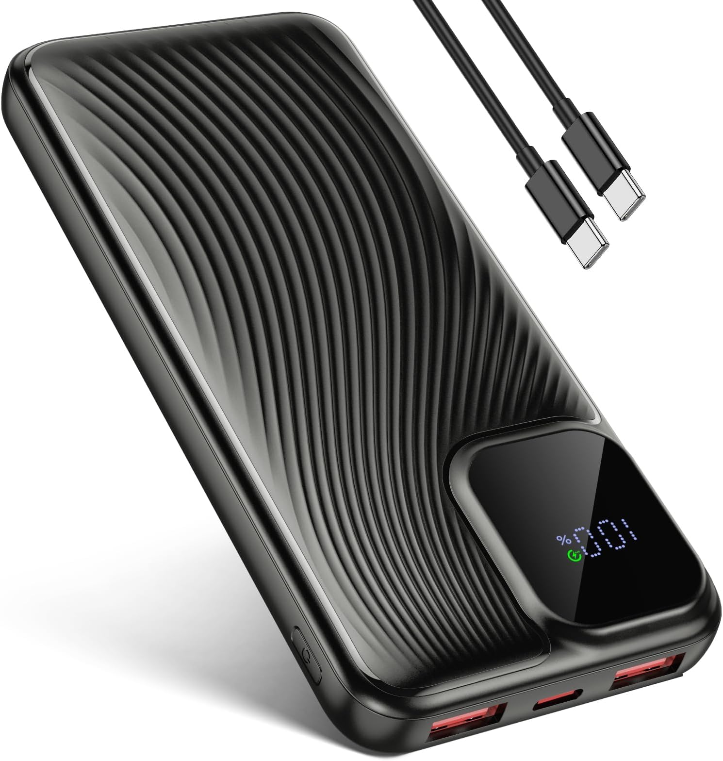 Portable Charger Power Bank 10000mAh 22.5W Fast Charging Powerbank Battery Pack, USB C in & Out LED Display Compatible with iPhone 17/16/15 Samsung S24 Google iPad Tablet