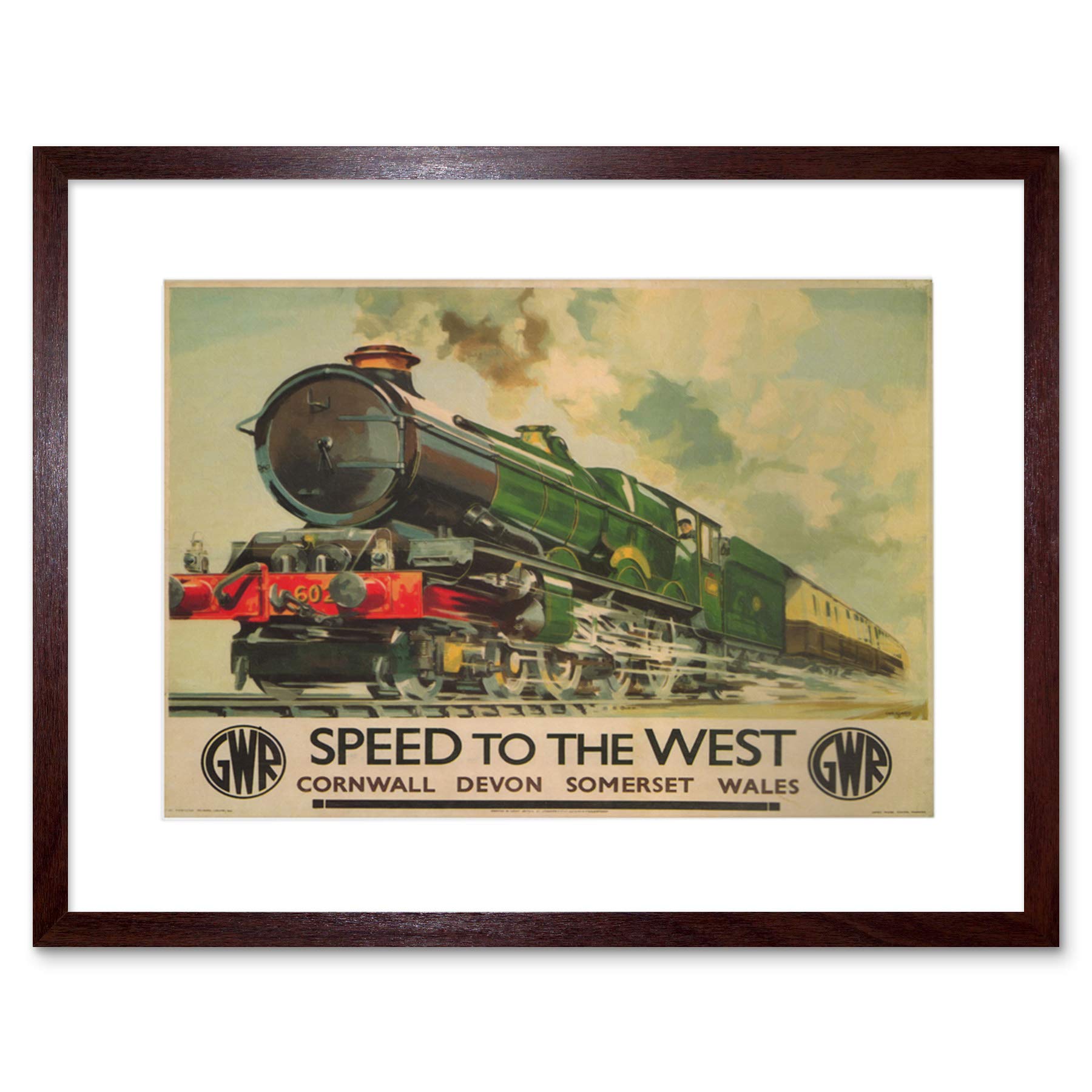 Wee Blue Coo TRAVEL GWR RAILWAY RAIL TRAIN STEAM ENGINE CORNWALL WALES UK PRINT B12X1582