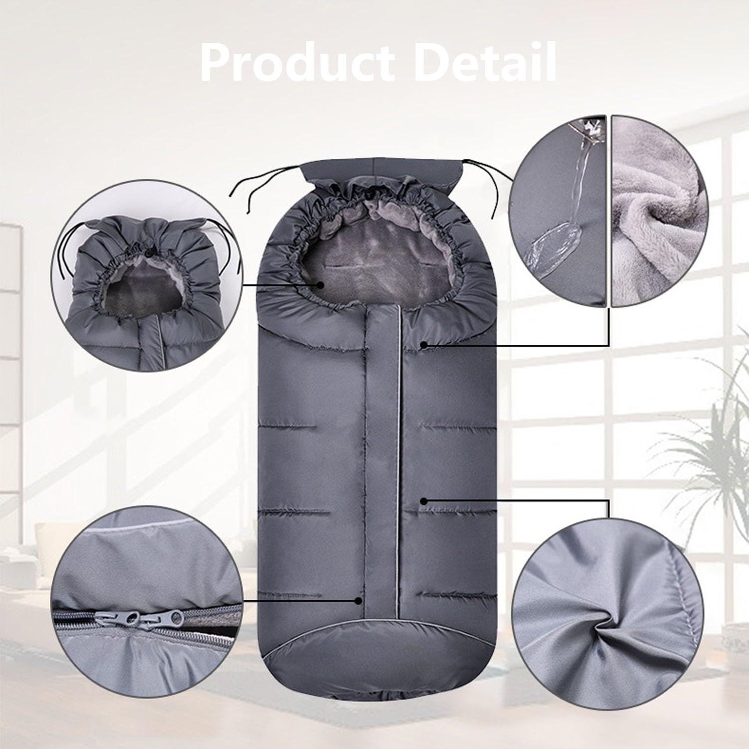 Liemuao - Saco de dormir para silla de bebé, universal, para cochecito de invierno, impermeable, con cremallera, bolsa de dormir para capazo, cochecito de coche, 102 cm (rojo)