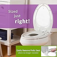 Vista 5 de Mayfair NextStep2 Toilet Seat with Built-In Potty Training Seat, Slow-Close, Removable that will Never Loosen, Round, White Blanco