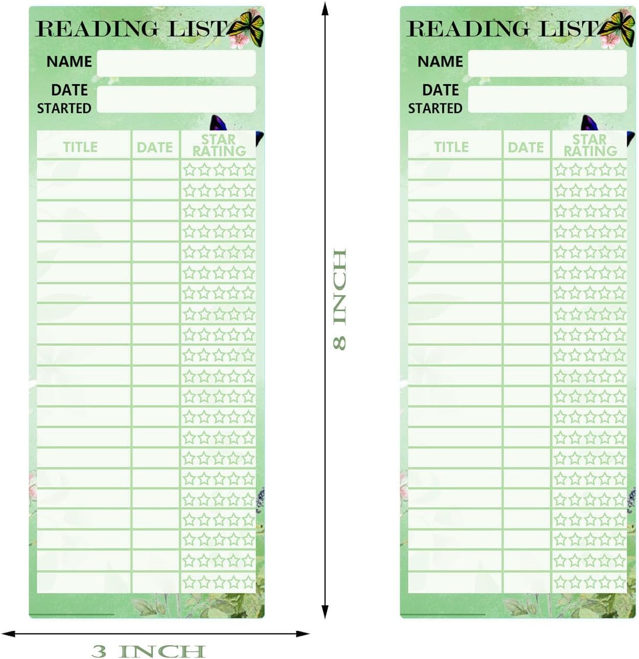 60 Pcs Reading List Bookmark Tracker, 3x8 Inch Personal Libraries Cards Book Tracker Reading List Book Mark for Reading Student Lover Readers Literary Gifts,Teacher School Bookworm Book Accessories - Image 2