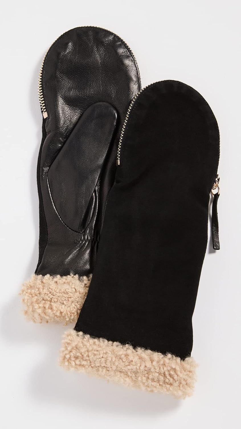 Carolina Amato Women's Shearling Cuff Mittens - Image 2