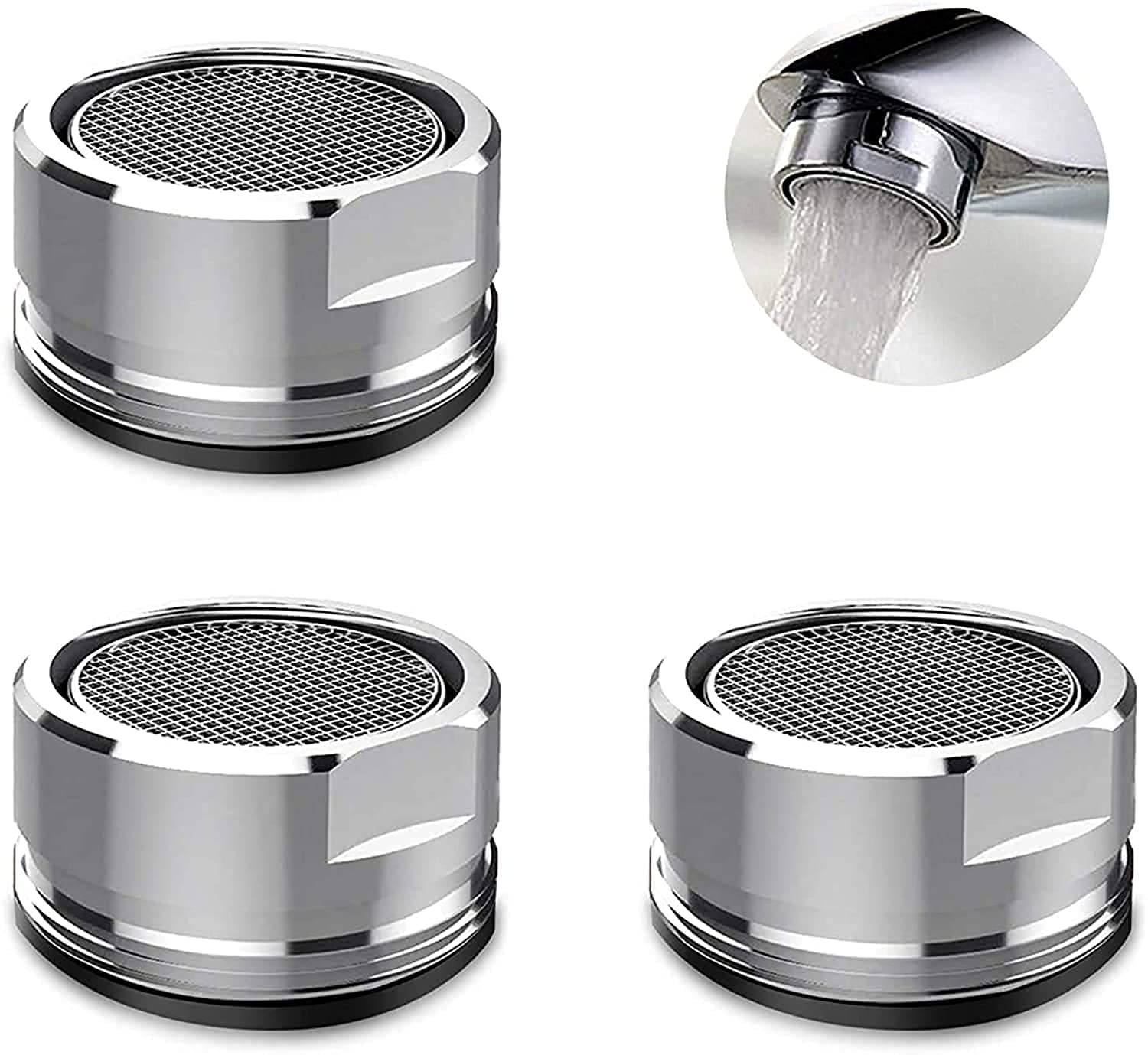 MAKINGTEC 3 PACK Tap Aerators 24mm, Faucet Filter Insert Tap, Replacement Tap Spout Aerator Nozzle Thread Used for Installation and Replacement of Faucet Accessories in Homes