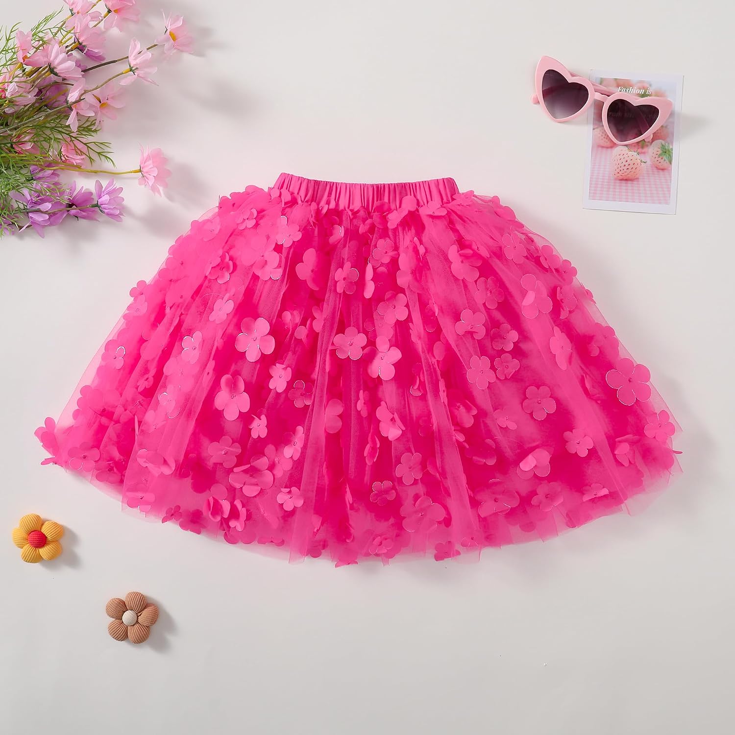 Baby Girl Tutu Skirt Flower Tulle Skirt Toddler Dance Birthday Party