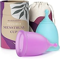 Vista 1 de EcoBlossom Reusable Menstrual Cup Set - The Most Reliable Medical Grade Silicone Period Cups - Comfortably use for 12 Hours (Small & Large)