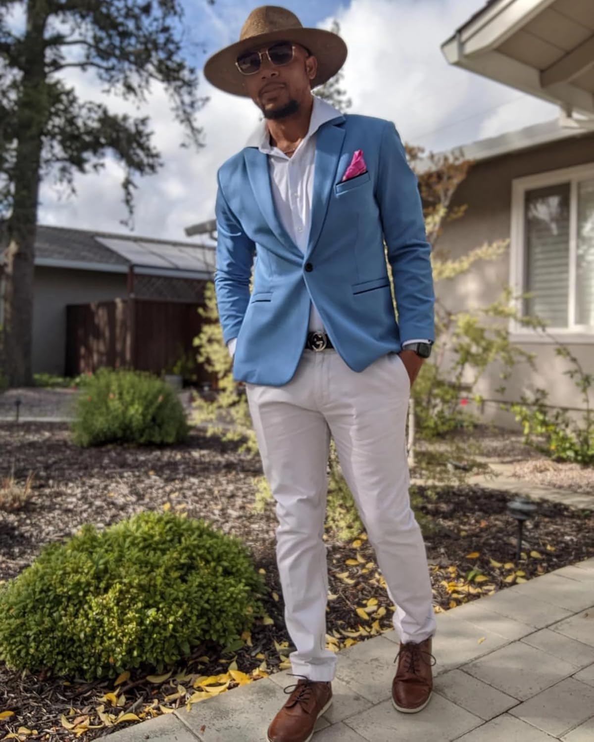 Cloudstyle Men's Suit Jacket One Button Slim Fit Sport Coat Business Daily Blazer - Image 3