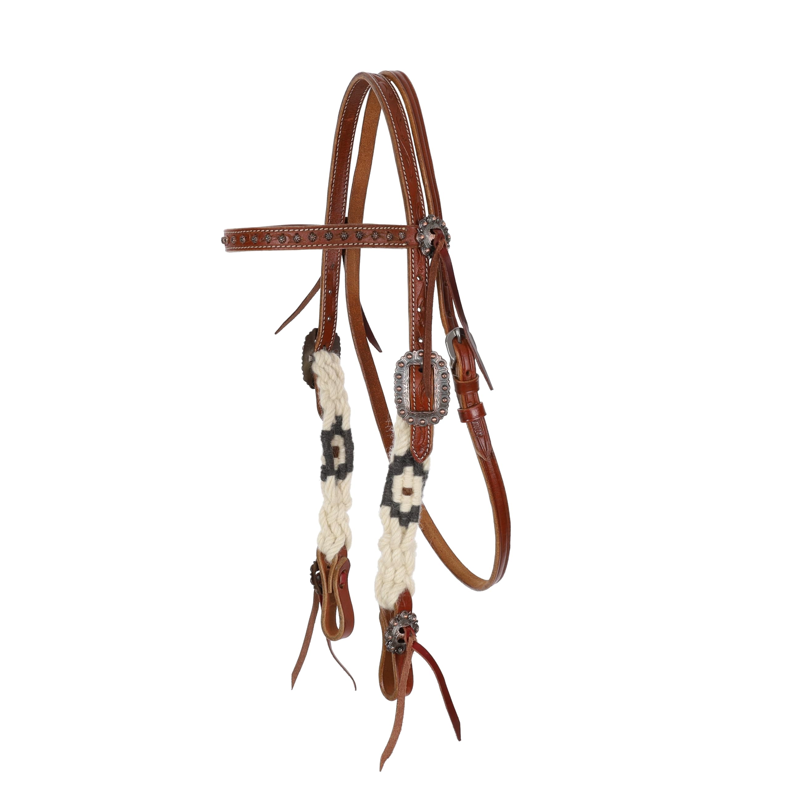Showman Pinto Corded Mohair-Stirnband, Halfter & Brustkragen Set