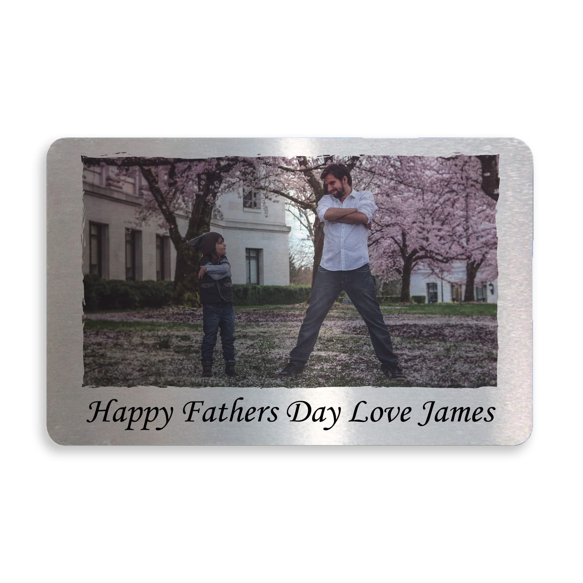 Personalised Fathers Day Gift For Dad Grandad Daddy Photo Metal Card Keepsake