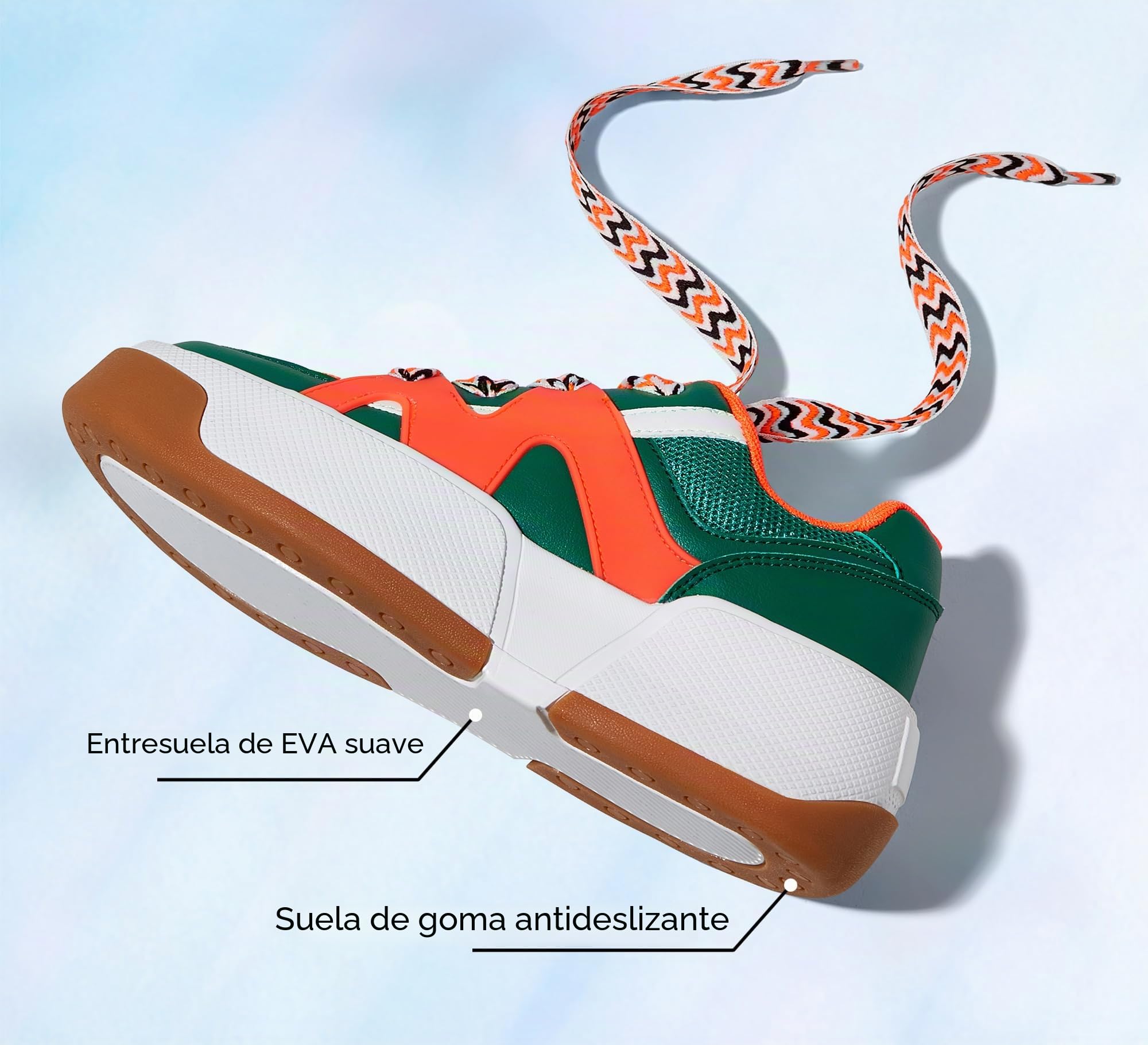 LUCKY STEP Zapatillas de Moda con Plataforma para Mujer Cómodas Suela Gruesa para Caminar y Tenis