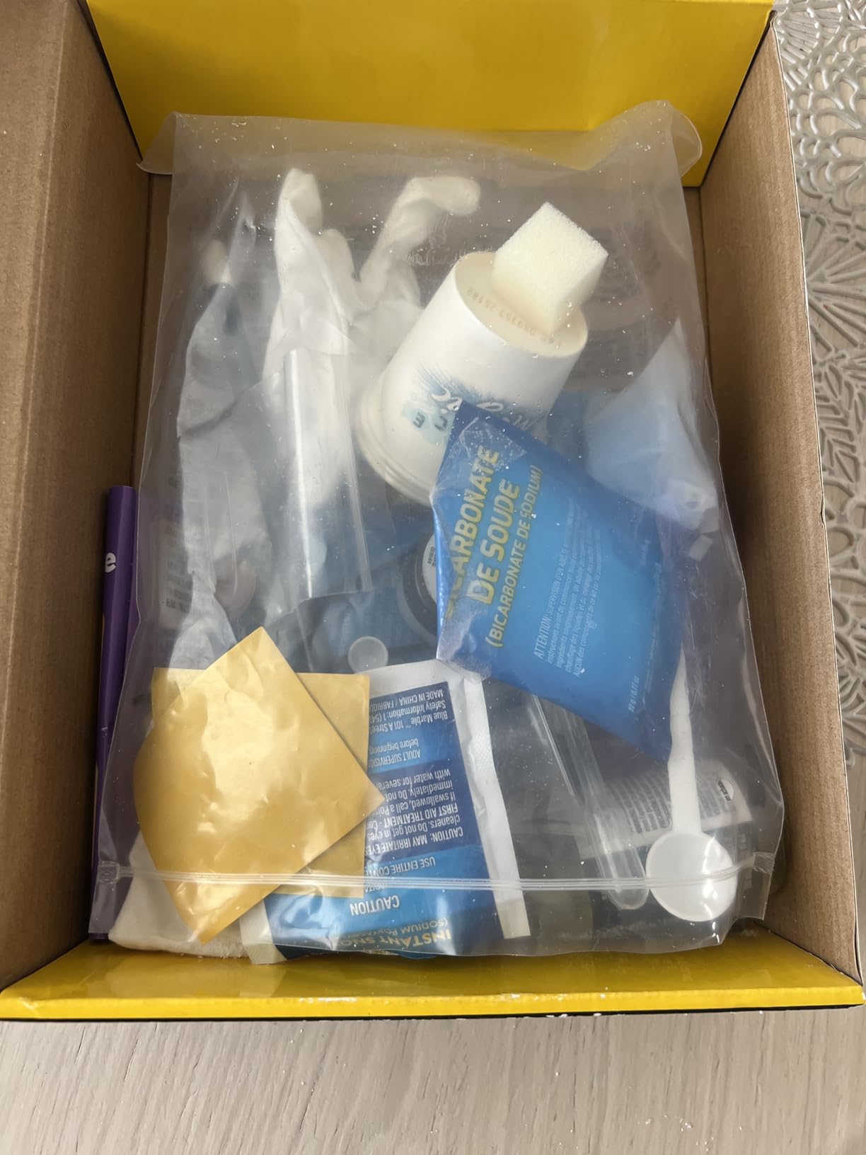 Selection of science magic experiments in progress showing various chemical reactions and demonstrations