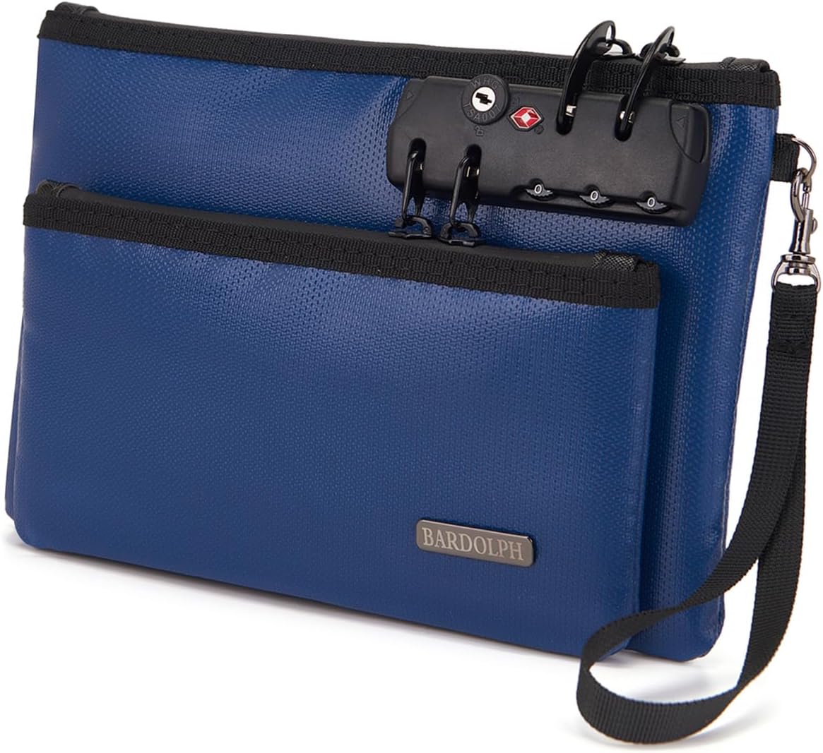 Bolsa de dinero ignífuga con cerradura, bolsa de dinero de doble capa para efectivo, bolsa de almacenamiento valiosa, caja fuerte ignífuga con