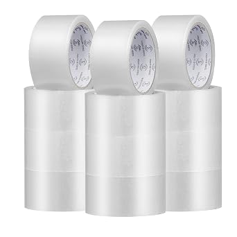 REQUISITE NEEDS Heavy Duty Strong Packaging Tape, Great For Packing, Shipping & Moving, 12 Rolls 48mm x 66m For Industrial and House Hold Uses Clear