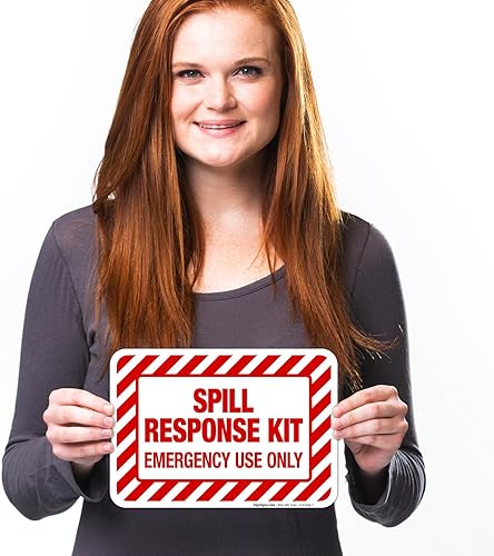 Miniatura 9 de Kit de respuesta a derrames, letrero de uso de emergencia, 10 x 7 pulgadas, calcomanías de vinilo de 4 mil, resistentes a la intemperie, fabricadas