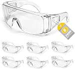 Safety Glasses Over Eyeglasses, ANSI Z87.1 Safety Goggles Over Glasses, Impact Resistant Polycarbonate Lens