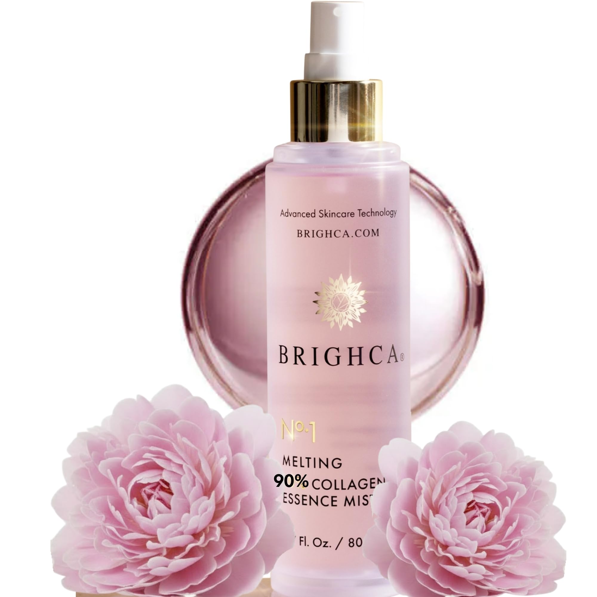 BRIGHCA Melting 90% Collagen Essence Mist – Marine Collagen Face Spray, Hydrating & Anti-Aging, Soothing K-Beauty Skincare, Instant Refresh for Radiant Skin (2.7 fl oz)