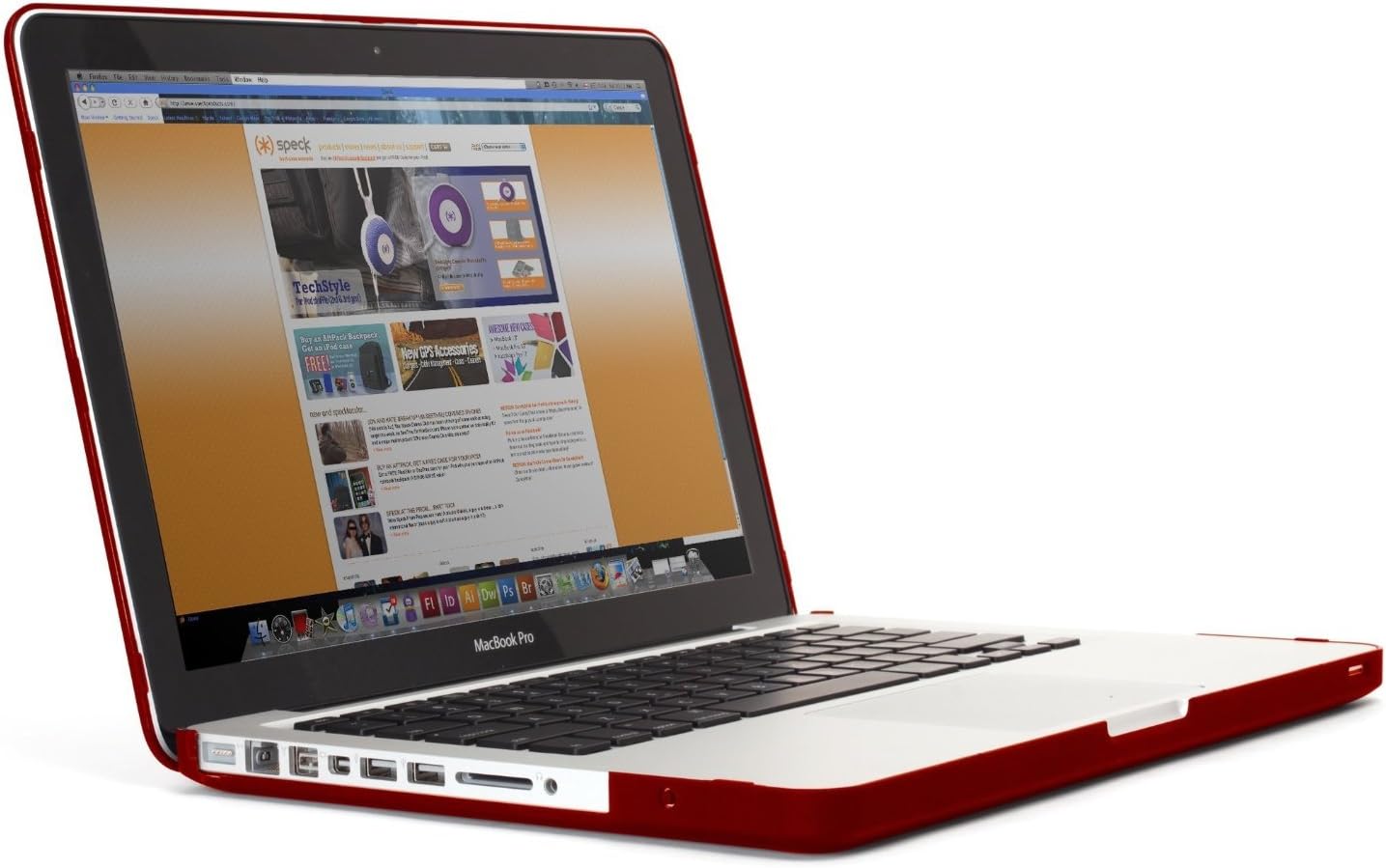 Speck See Thru Satin Case for 13-Inch MacBook Pro Unibody SD Card Slot Compatible (MB13AU-SAT-RED-D)