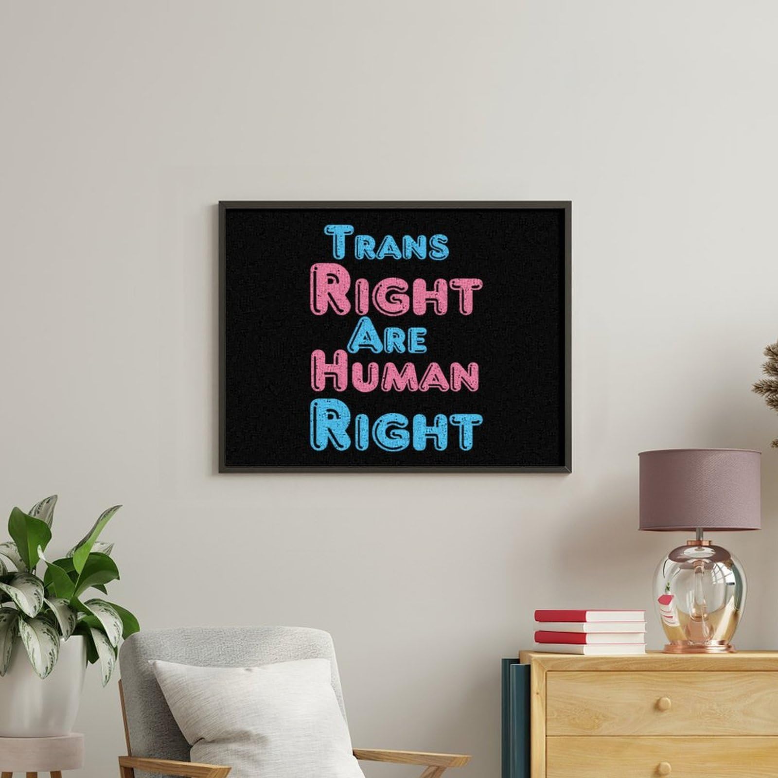 Malen nach Zahlen, Motiv: Trans Rights are Human Rights für Erwachsene, Anfänger, bunt, DIY, einfaches Malen für Zuhause, Wanddekoration