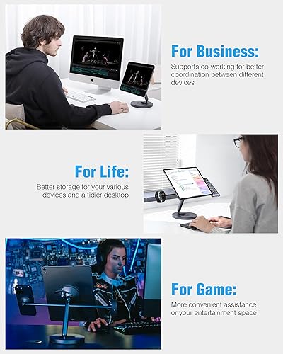 Miniatura 5 de Nillkin Soporte para tableta con anillo MagSafe, soporte magnético 4 en 1 para tabletteléfonoApple Watchauriculares, rotación de 360, bricolaje a