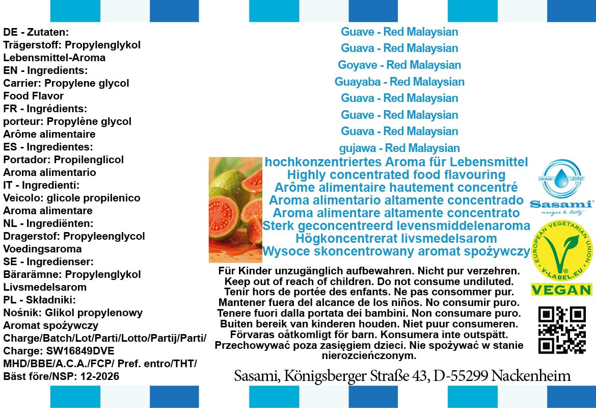 Guayaba - Red Malaysian aroma concentrado - Vegano - Sasami - 100ml
