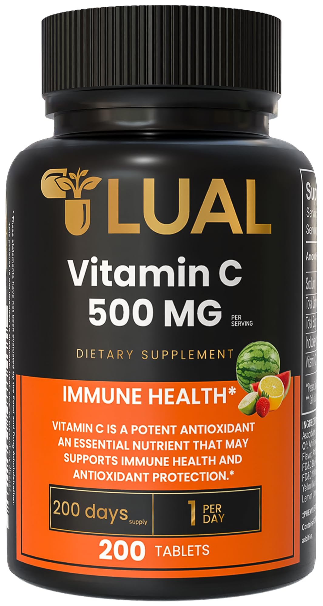 LUAL Vitamin C 500mg Chewable • Vitamina C 500mg • 200 Tablets