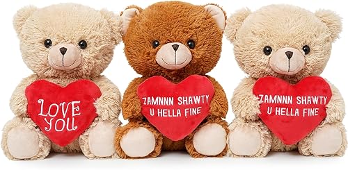 Miniatura 5 de Quaakssi Zamnnn Shawty U Hella Fine - Oso de peluche divertido de 12 pulgadas, regalo para novia, novio o mejor amigo, Navidad, cumpleaños, San