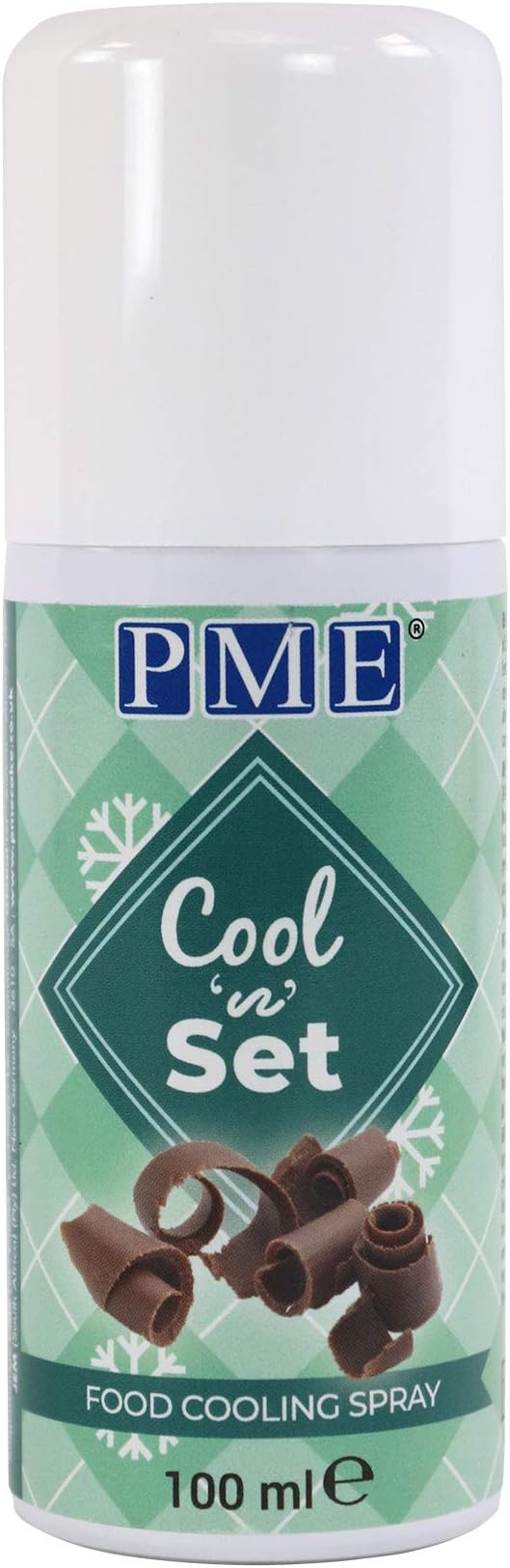 PME Cake Cool 'n' Set Spray Chocolatiers & Cake Artists | Cooling & Setting Food Spray for Chocolate (93g)
