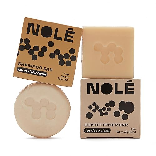 NOLÉ Juego de barra de champú y acondicionador, cítricos para cabello graso, desenreda y nutre el cabello propenso al aceite, para suciedad y exceso