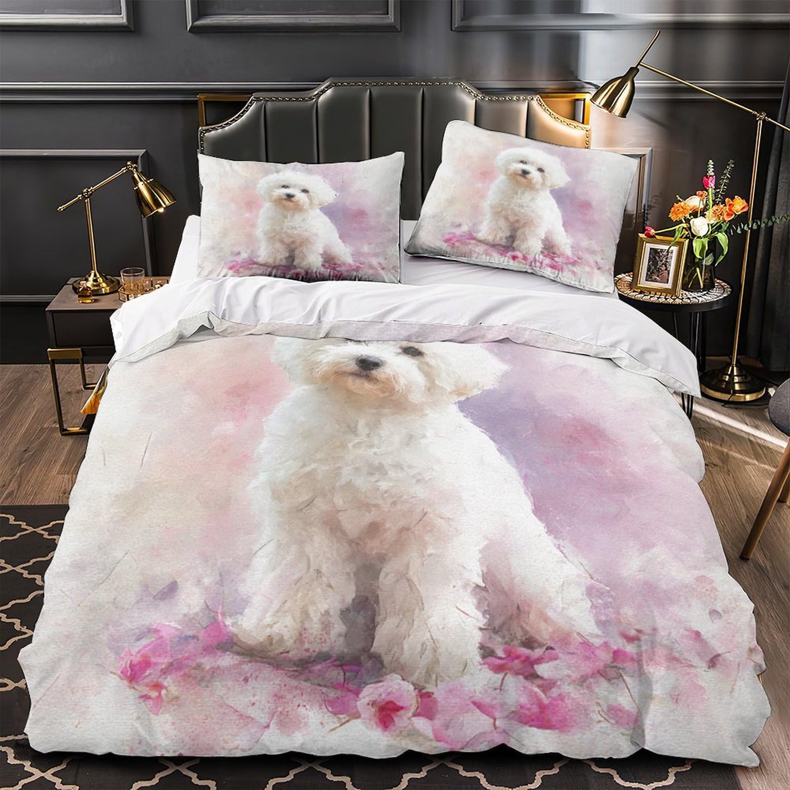 Parure de lit écureuil housse de couette ultra douce microfibre pour enfant