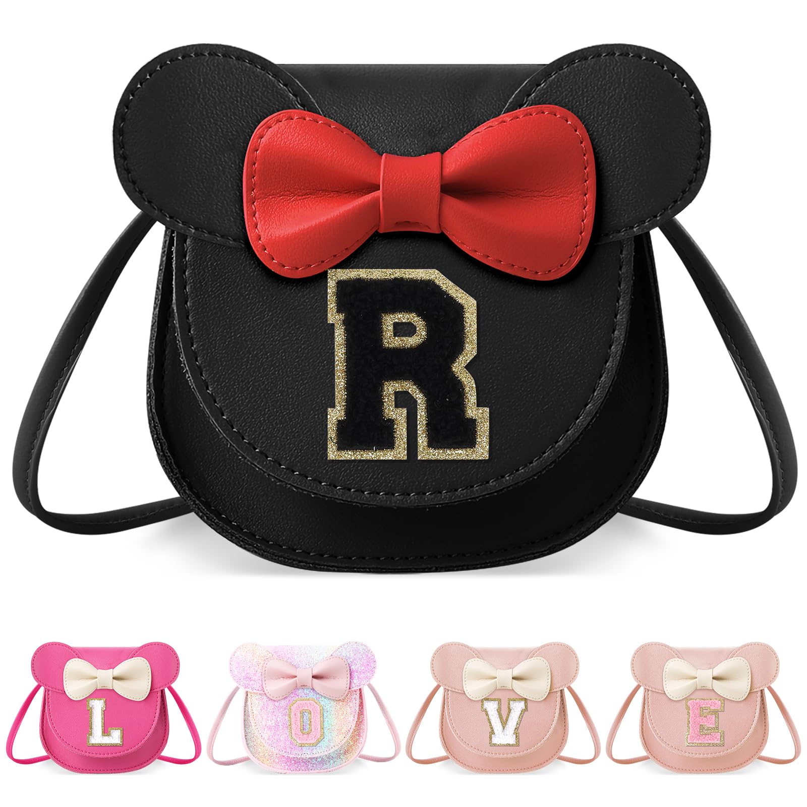Little Girl Toddler Purse - Cute Mouse Ear Bow Crossbody Bag for 2-8 Year Olds - Birthday Gift