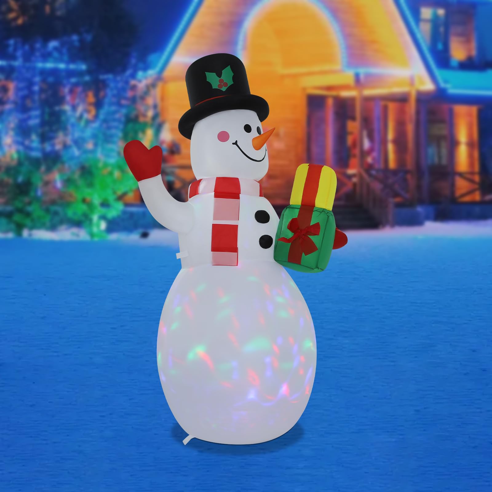 Bonhomme de neige gonflable de 1,5 m - Bonhomme de neige gonflable - Décoration de Noël pour jardins, pelouses, terrasses