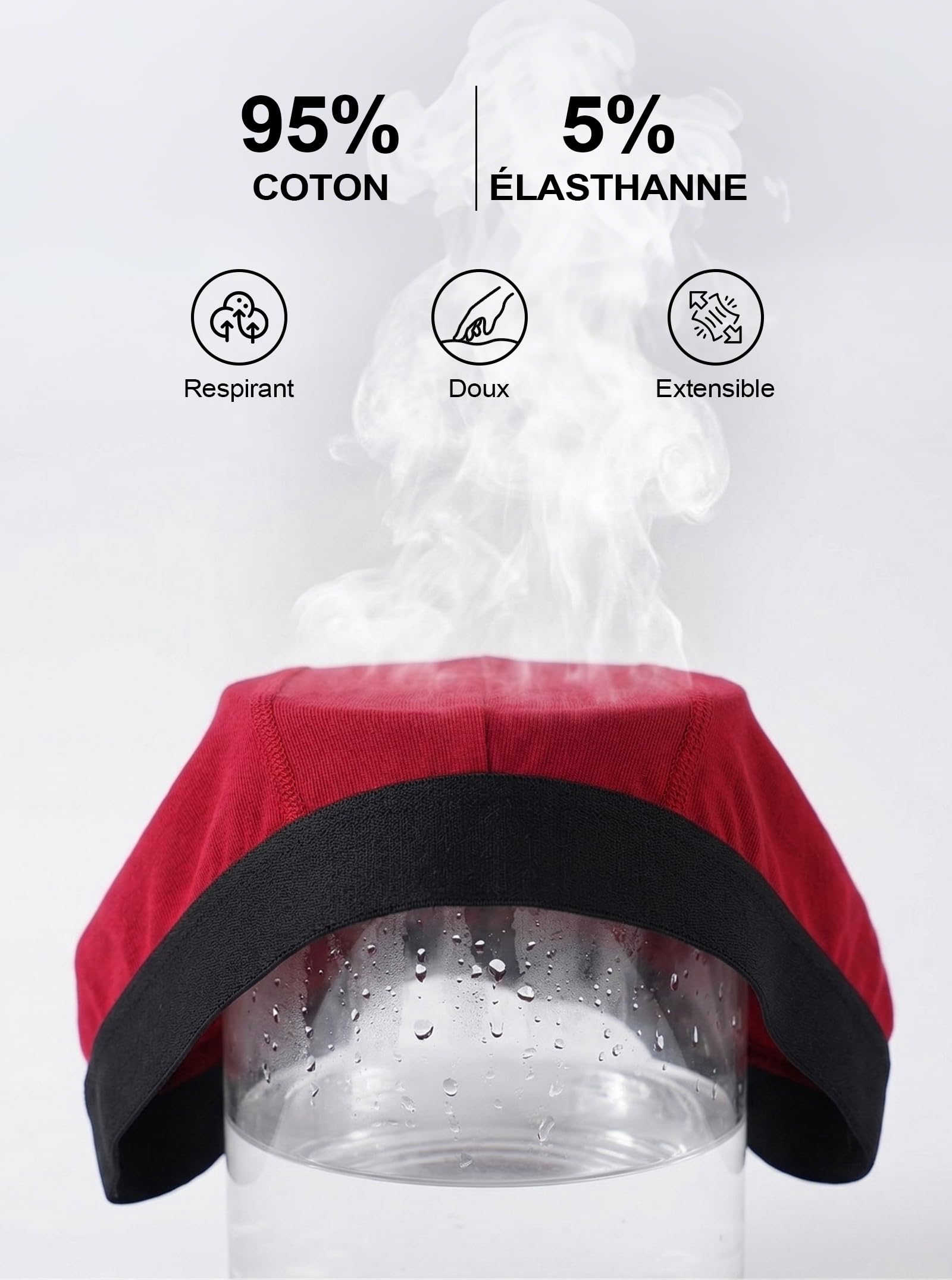 Hellomamma Boxer Incontinence Homme Lavable: Calecon pour Homme Fuite Urinaire – Sous-Vêtements en Coton Absorbants et Réutilisables avec Protection Anti-Fuite 150 ml pour Seniors Lot de 3 XXL