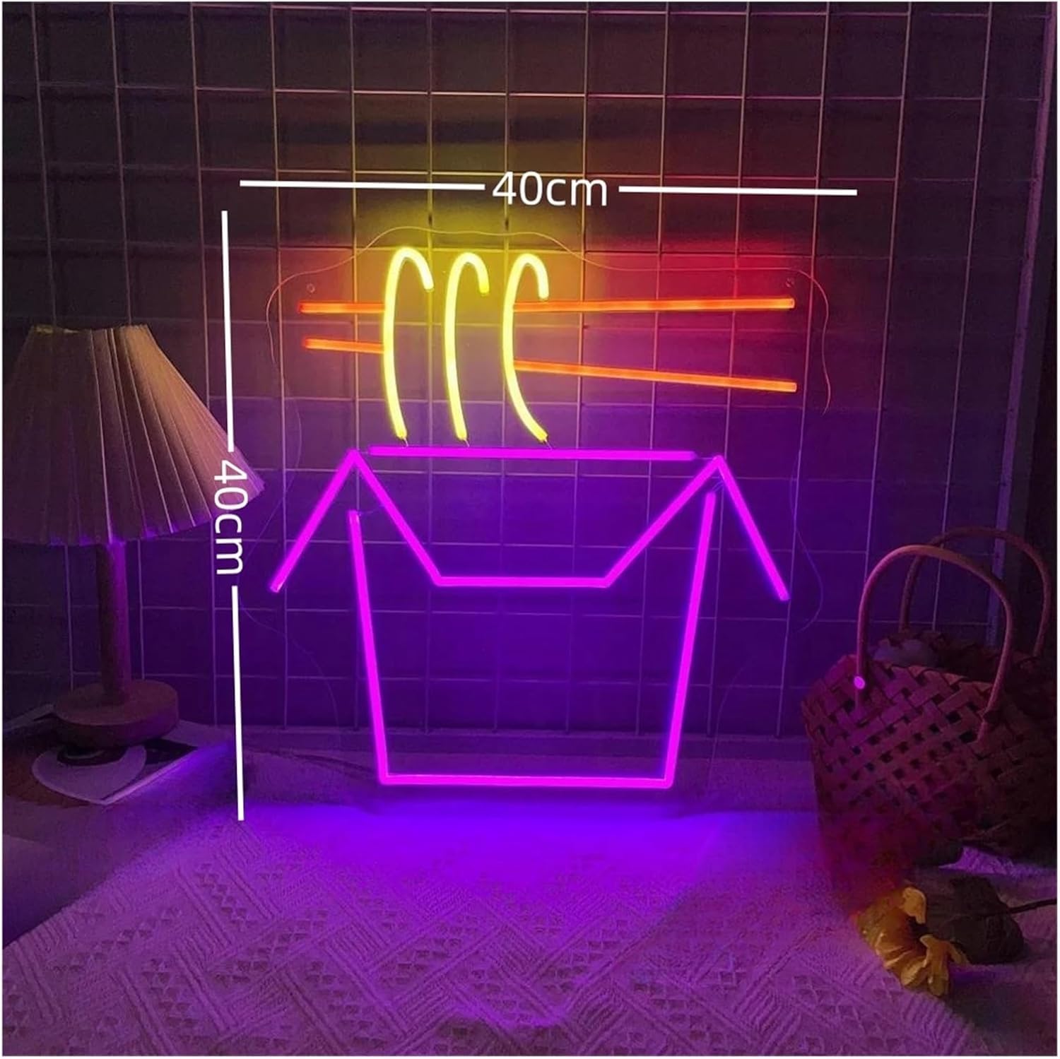 Insegna al neon per decorazioni murali, sala d'arte per cucina, insegne luminose per ristoranti(40cmx40cm)
