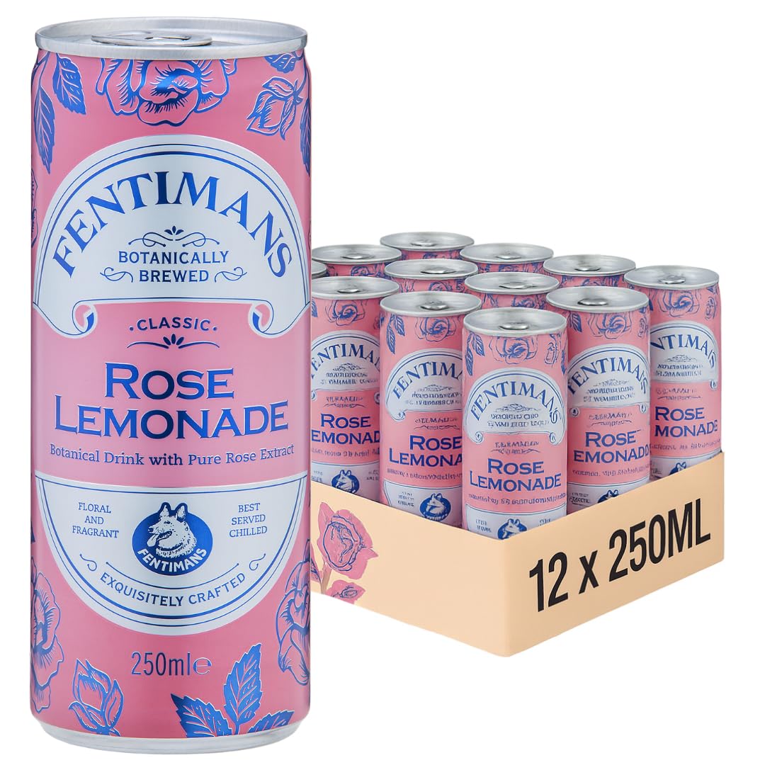 Fentimans Rose Lemonade Botanically Brewed Drink, 12 Pack, 250ml Bottles