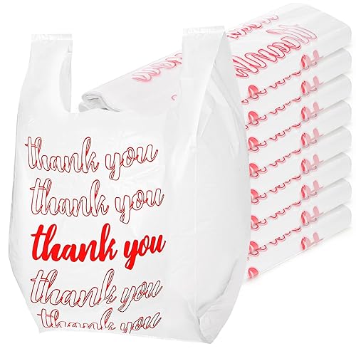 Lawei 500 bolsas de agradecimiento reutilizables para comestibles, bolsas de plástico de 13 x 7 x 21 pulgadas para compras, restaurantes, catering