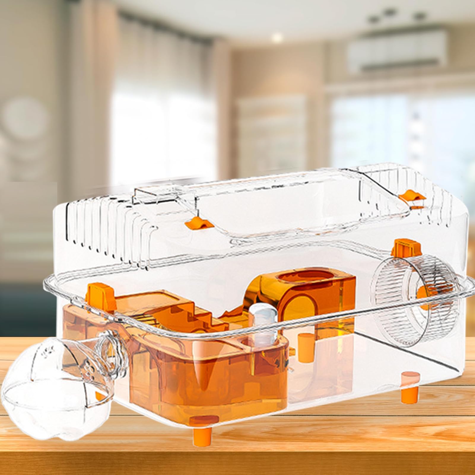 Hábitat para Hámster - con Botella De Agua Y Juguetes Grandes - Castillo Pequeño para Animales | para Hámster Sirio, Conejo Y Ratones, para Casa E Interiores, Dormir, Jugar Y Alimentar
