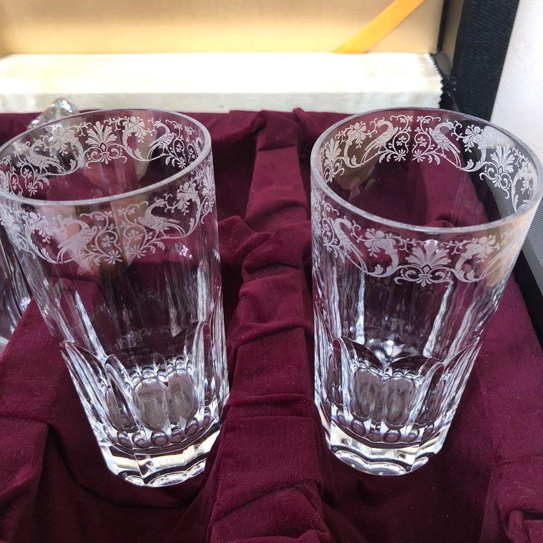 オールドバカラ エナメル デキャンタ＆リキュールグラス計4ピース