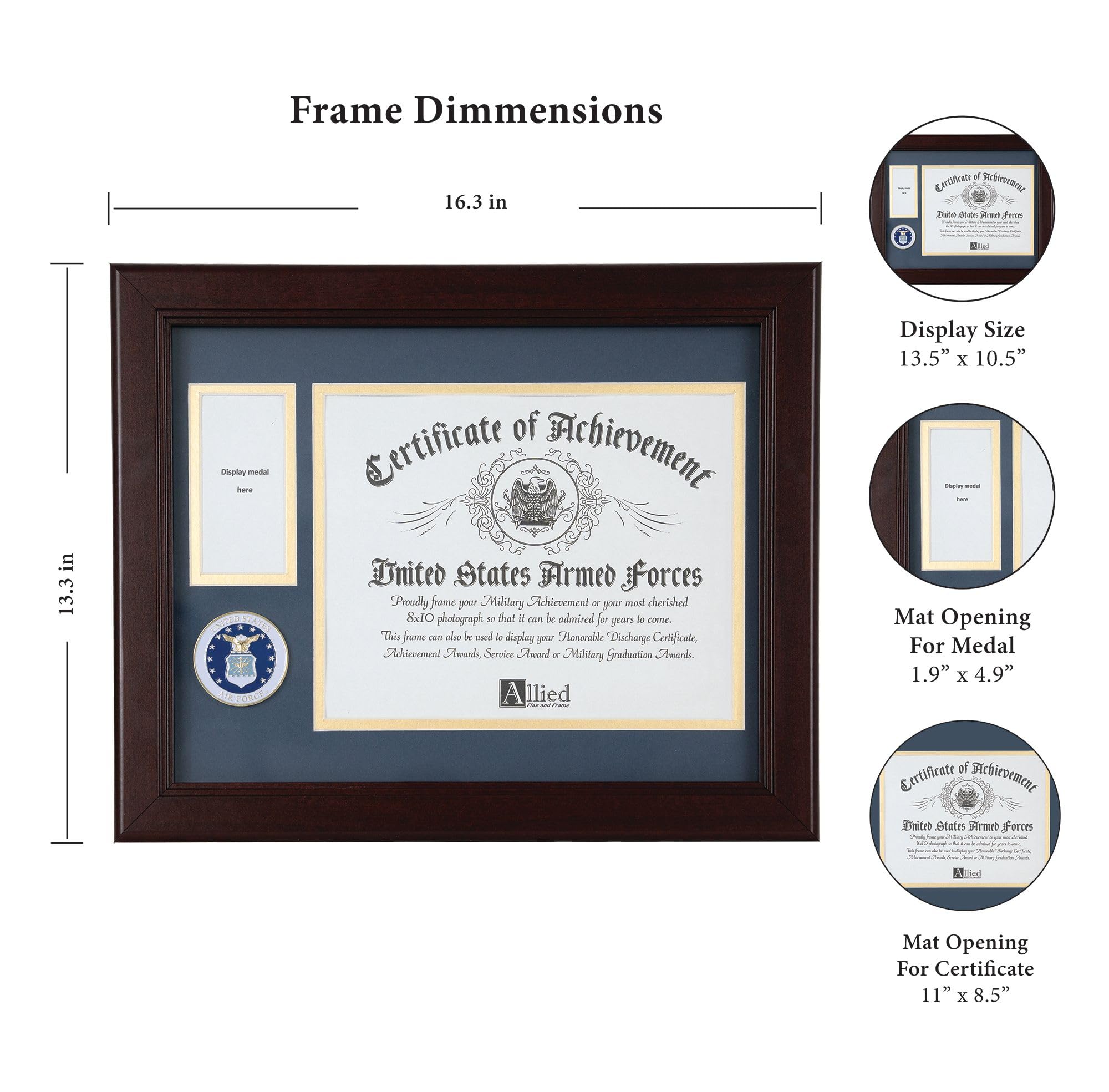 Amazon.co.jp: Allied Frame アメリカ空軍メダルと賞状証明書フレーム