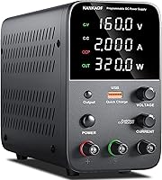 Vista 12 de Fuente de alimentación de CC variable, fuente de alimentación de banco con perilla de ajuste del codificador, botón de activación/desactivación